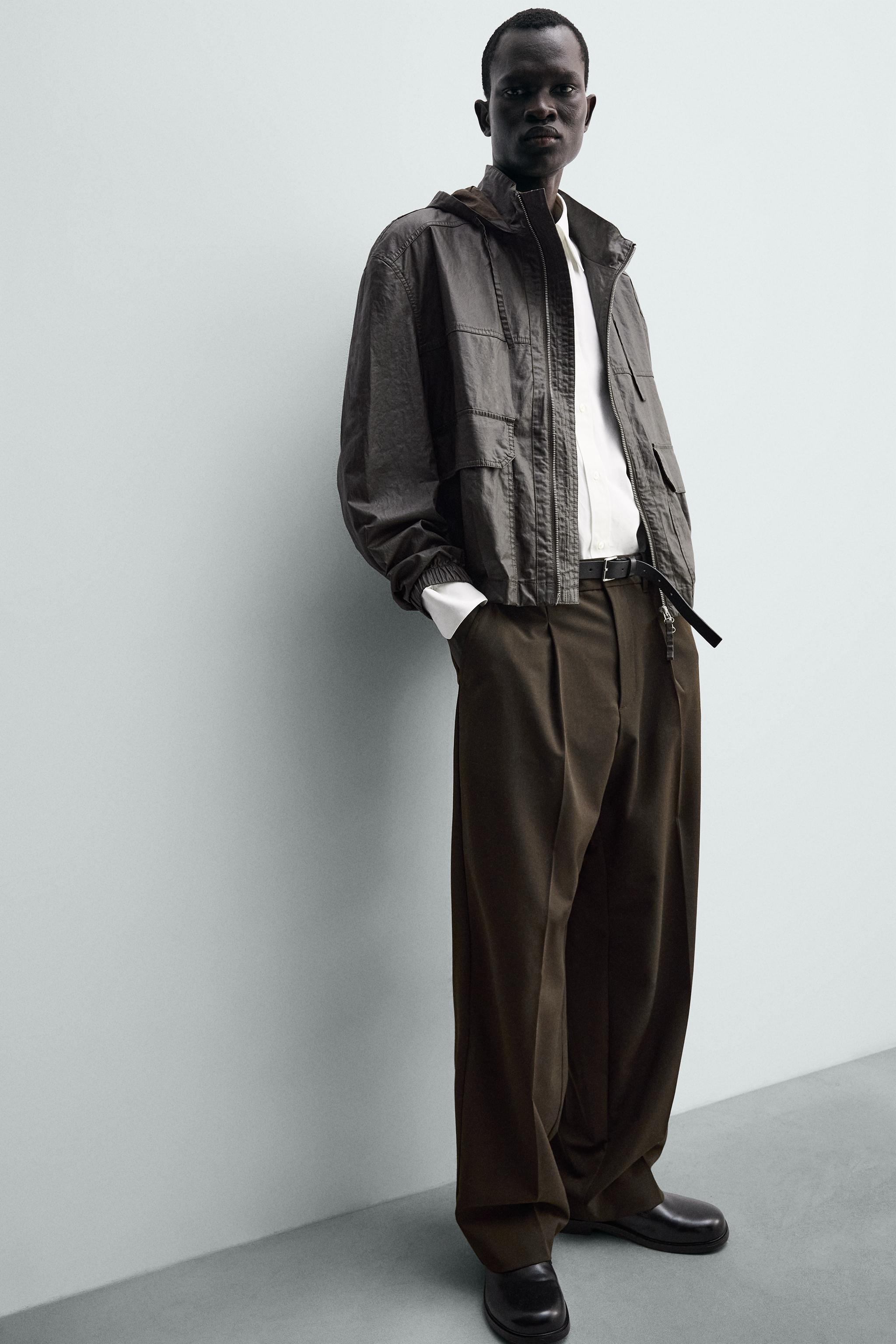 PANTALON COUPE LARGE À PLIS